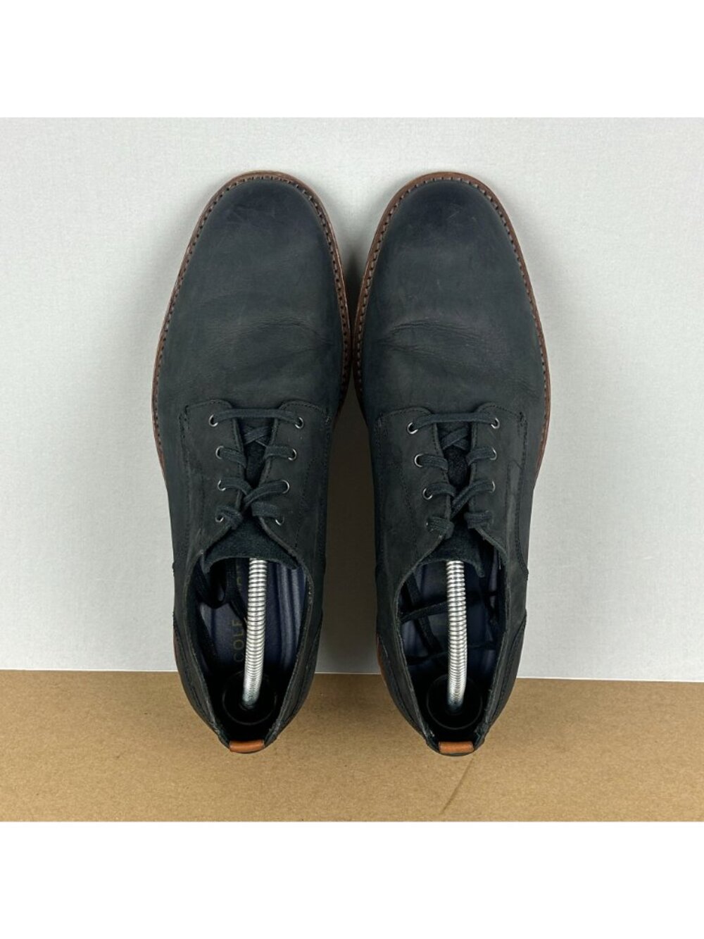 Cole Haan Grand Blucher Feathercraft Oxford Shoes Mens 10 Black Leather Lace Up - Picture 9 of 10